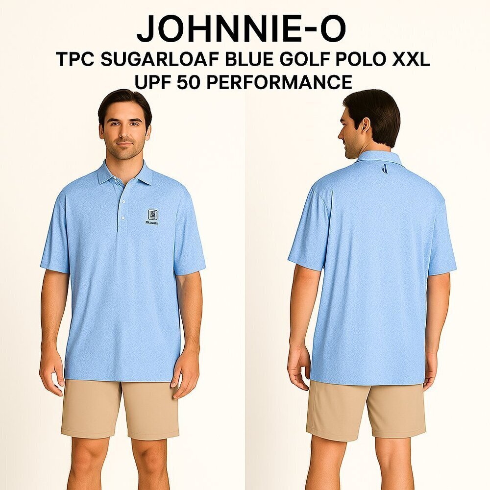 Johnnie-O TPC Sugarloaf Blue Golf Polo XXL UPF 50 Performance